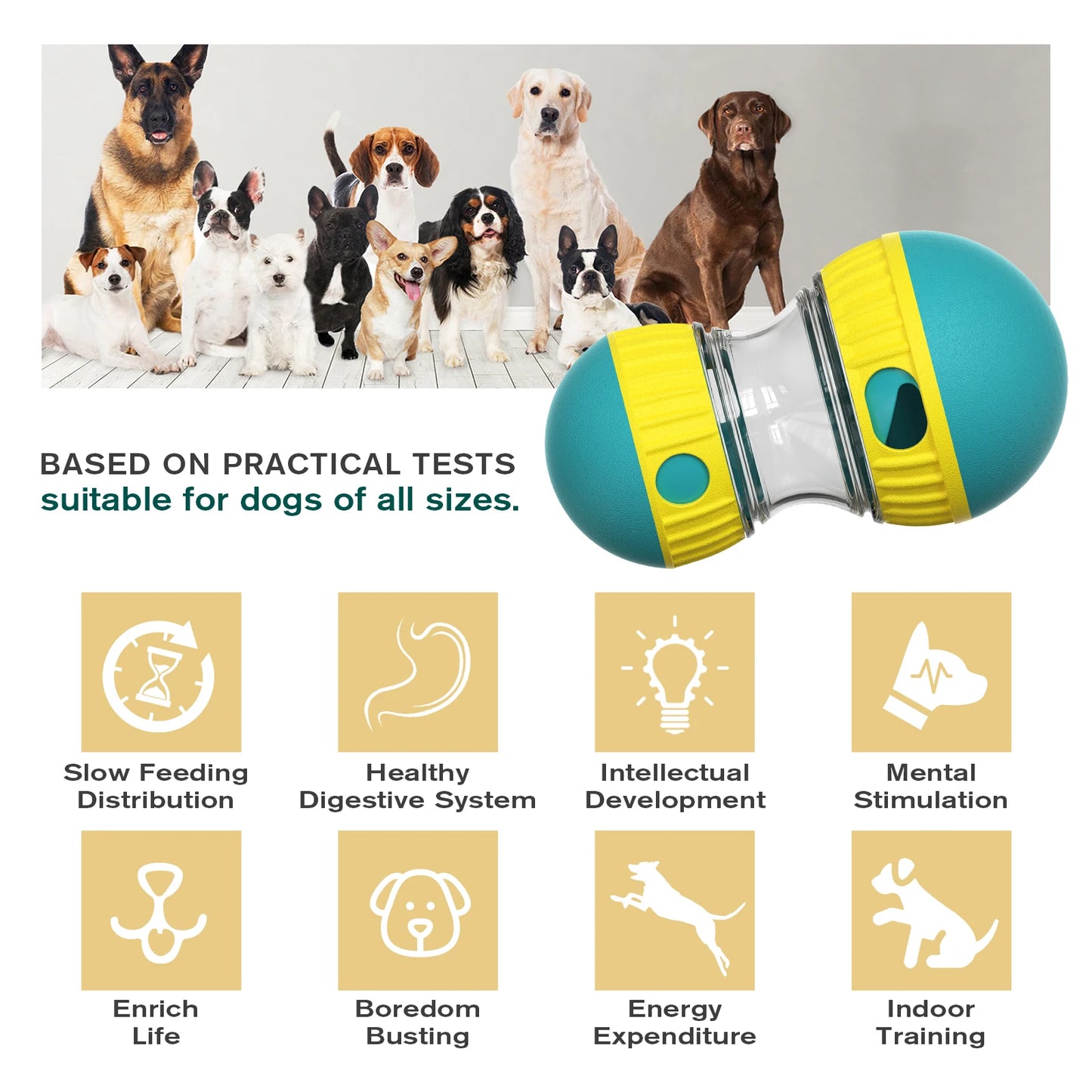 Interactive Dog & Cat Toy – IQ Training, Slow Feeder Ball for Puppies & Pets|PetSphere