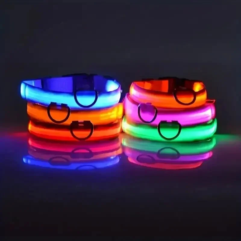 PetSphere LED Dog Collar – Light-Up Safety Collar for Night Walks with 3 Flash Modes (Battery Powered, XS–XL)