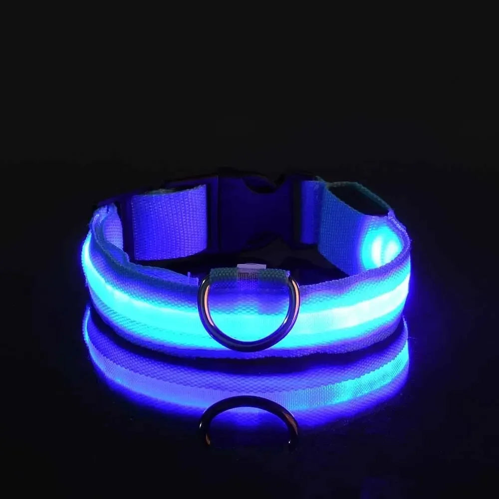 PetSphere LED Dog Collar – Light-Up Safety Collar for Night Walks with 3 Flash Modes (Battery Powered, XS–XL)