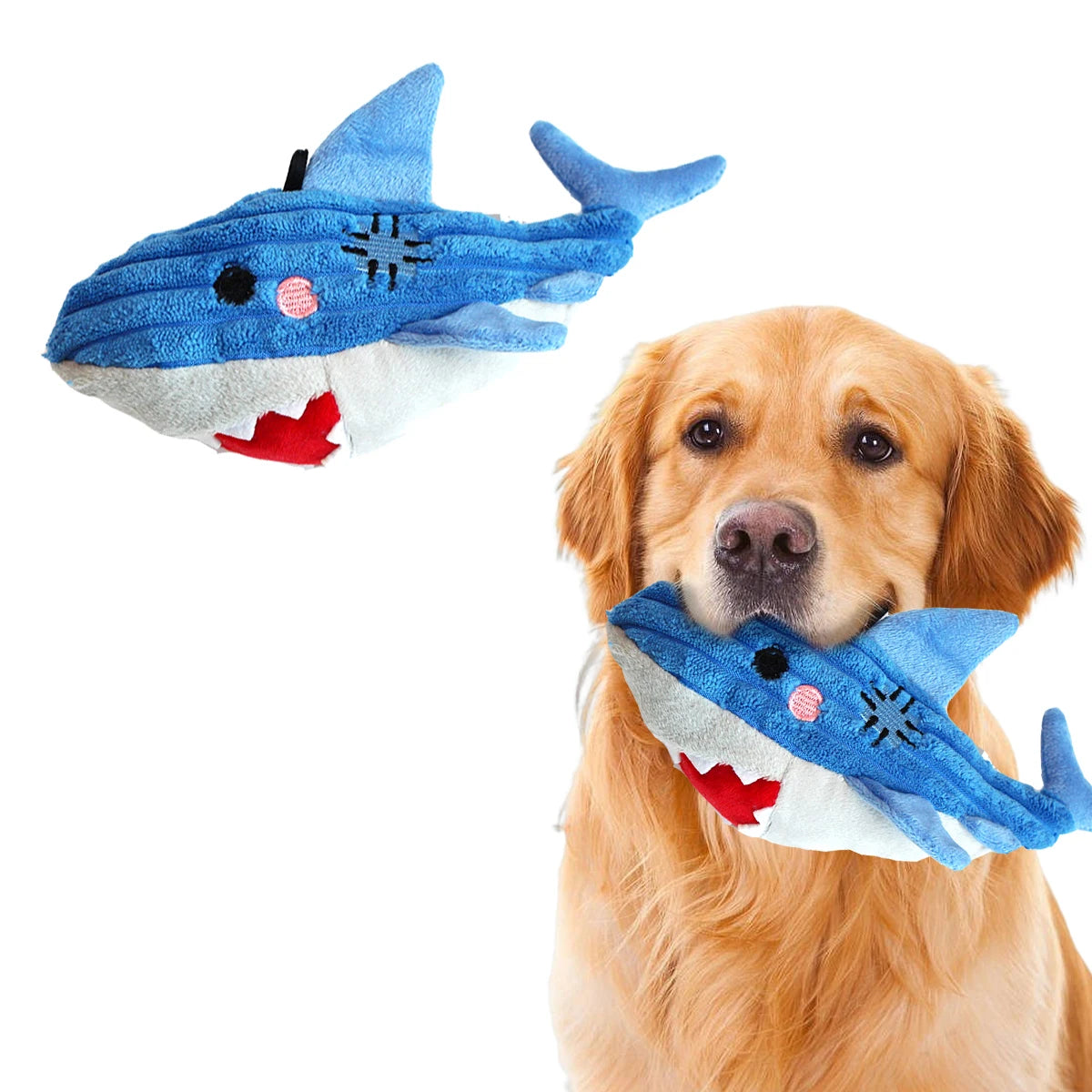 PetSphere Ocean Series Plush Dog Toys – Squeaky Soft Toys for Puppies & Small Dogs (Shark, Squid, Seahorse, Crab)