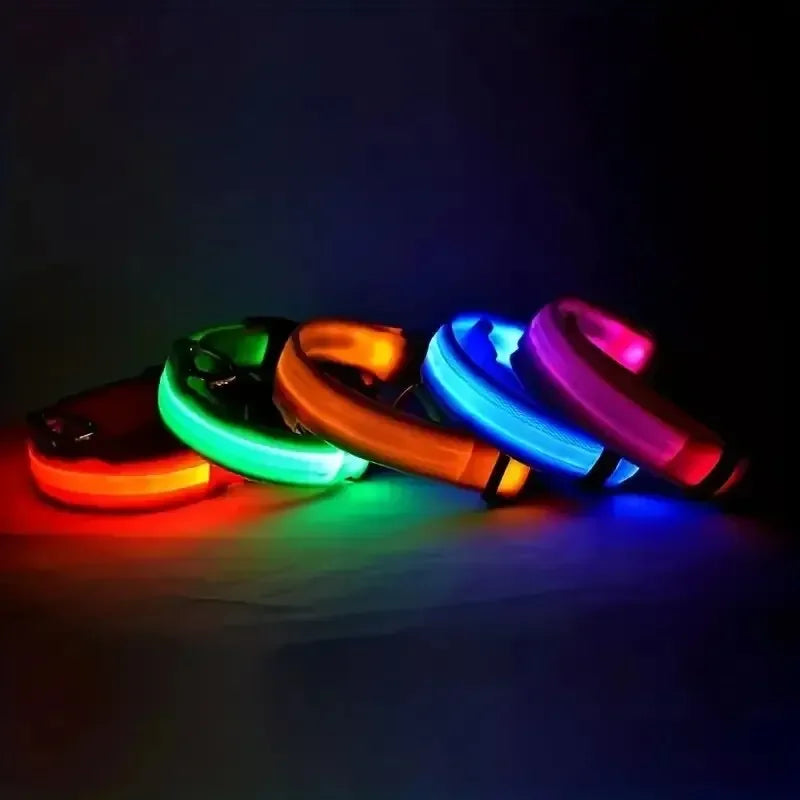 PetSphere LED Dog Collar – Light-Up Safety Collar for Night Walks with 3 Flash Modes (Battery Powered, XS–XL)