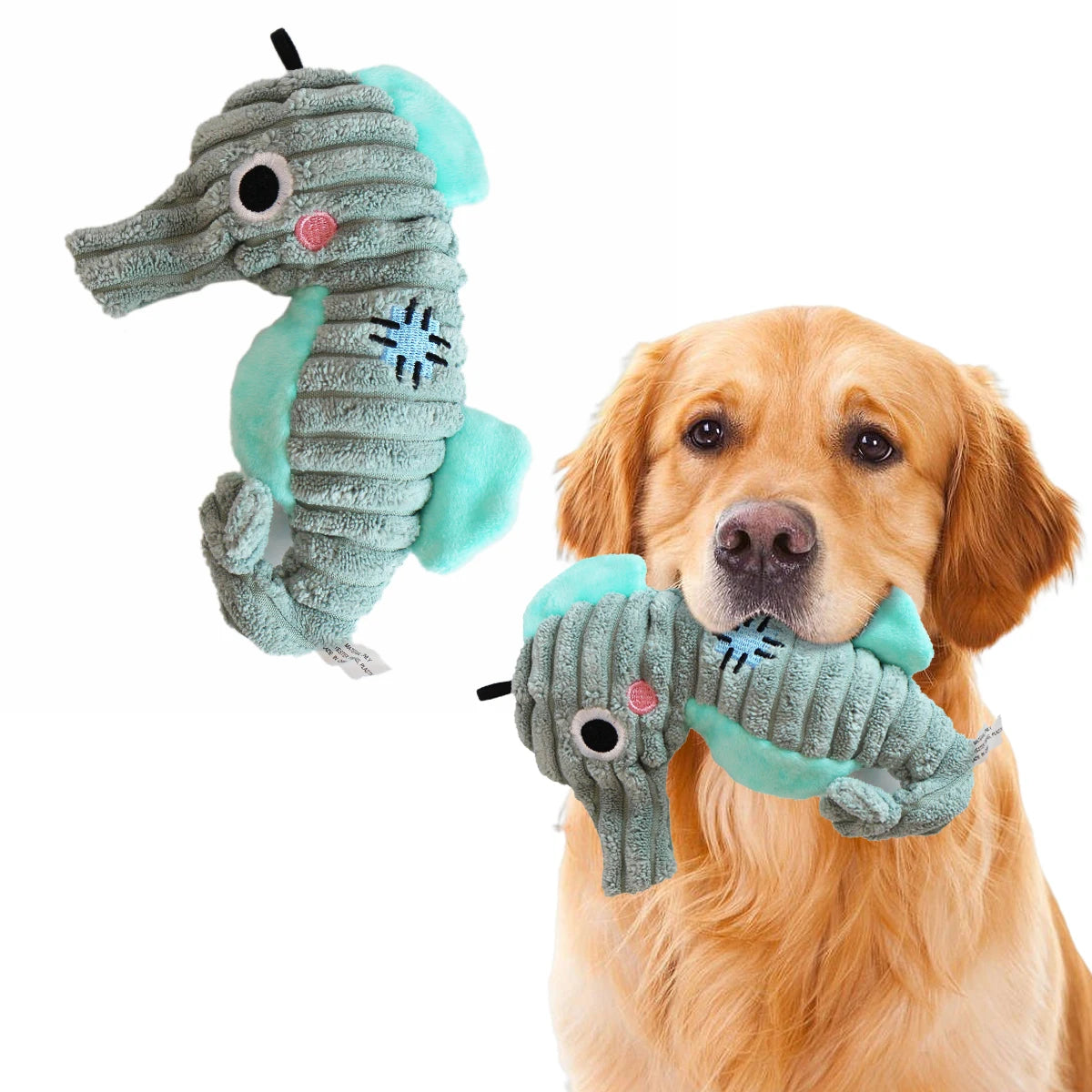 PetSphere Ocean Series Plush Dog Toys – Squeaky Soft Toys for Puppies & Small Dogs (Shark, Squid, Seahorse, Crab)
