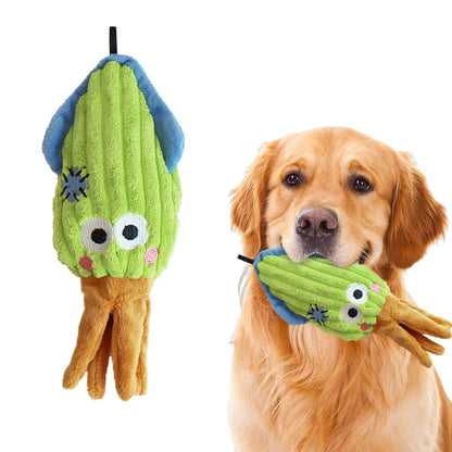 PetSphere Ocean Series Plush Dog Toys – Squeaky Soft Toys for Puppies & Small Dogs (Shark, Squid, Seahorse, Crab)